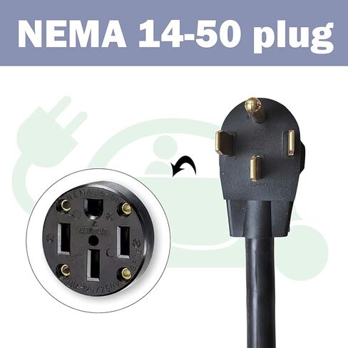 شاحن EV محمول من المستوى 2 من GREATIDE، من 16 إلى 40 أمبير، 240 فولت، كابل 25 قدم، كابل شحن EV محمول مطور، محطة شحن أسرع، شاحن سيارة كهربائية متوافق مع جميع سيارات EV NEMA 14-50P in Kuwait