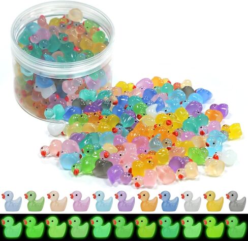 150Pack Luminous Mini Resin Animals, Tiny Glow in The Dark Resin Ducks Figures for Dollhouse Aquarium Decor Micro Landscape Fairy Garden Home Hide Prank Game Classroom Activity Party Gift in Saudi Arabia