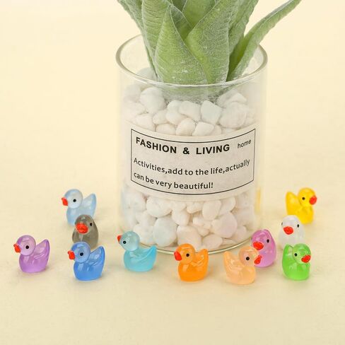 150Pack Luminous Mini Resin Animals, Tiny Glow in The Dark Resin Ducks Figures for Dollhouse Aquarium Decor Micro Landscape Fairy Garden Home Hide Prank Game Classroom Activity Party Gift in Saudi Arabia