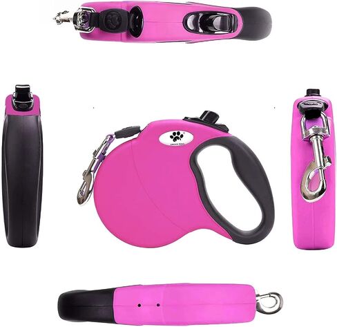 16 ft Retractable Dog Leash for Large Dogs up to 110 lbs,Tangle-Free Nylon Tape,Black Dan L in Kuwait