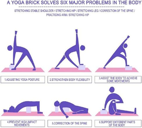 كتلة اليوغا، رغوة EVA الممتازة، سطح ناعم غير قابل للانزلاق، طوب اليوغا الممتاز، ملحقات اليوغا الداعمة المقاومة للرائحة لليوجا، اللياقة العامة، البيلاتيس، التأمل، التوازن، التمدد والتنغيم in Kuwait
