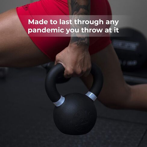 Kettlebell مصنوع من أجل تدريبات كروس فيت وصالة الألعاب الرياضية - حديد الزهر الحقيقي لتدريب القوة عن طريق رفع الأثقال in Kuwait