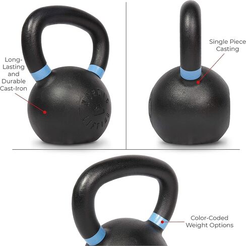 Kettlebell مصنوع من أجل تدريبات كروس فيت وصالة الألعاب الرياضية - حديد الزهر الحقيقي لتدريب القوة عن طريق رفع الأثقال in Kuwait