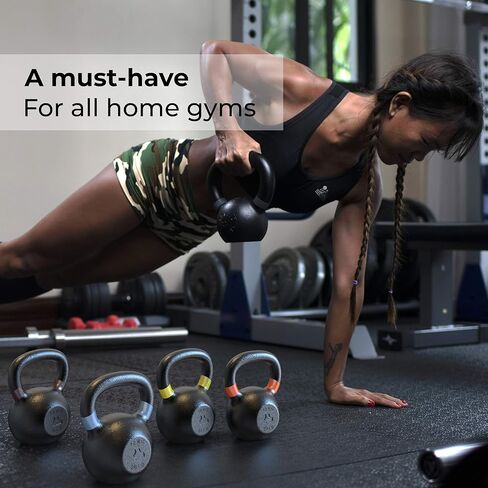 Kettlebell مصنوع من أجل تدريبات كروس فيت وصالة الألعاب الرياضية - حديد الزهر الحقيقي لتدريب القوة عن طريق رفع الأثقال in Kuwait