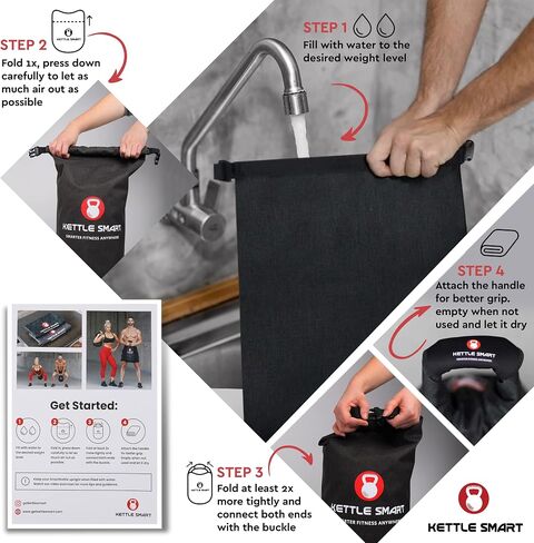 Kettle Smart® Kettlebell قابل للتعديل - Kettlebell لتدريب القوة قابل للطي والمحمول مثالي للسفر والتدريبات المنزلية - حقيبة تدريب الماء والرمل لتدريبات الجسم بالكامل - 10-35 رطل in Saudi Arabia