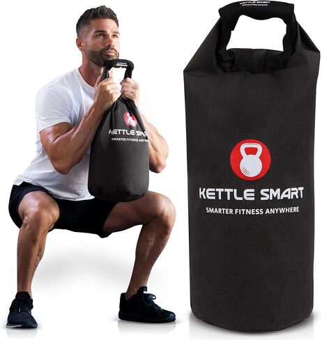 Kettle Smart® Kettlebell قابل للتعديل - Kettlebell لتدريب القوة قابل للطي والمحمول مثالي للسفر والتدريبات المنزلية - حقيبة تدريب الماء والرمل لتدريبات الجسم بالكامل - 10-35 رطل in Saudi Arabia