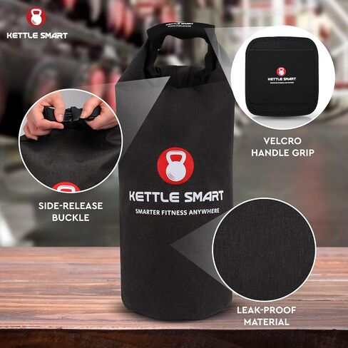 Kettle Smart® Kettlebell قابل للتعديل - Kettlebell لتدريب القوة قابل للطي والمحمول مثالي للسفر والتدريبات المنزلية - حقيبة تدريب الماء والرمل لتدريبات الجسم بالكامل - 10-35 رطل in Saudi Arabia