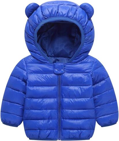 Winter Down Coats for Kids Baby Boys Girls Light Puffer Padded Jacket Bear Hoods Infant Outerwear in Saudi Arabia