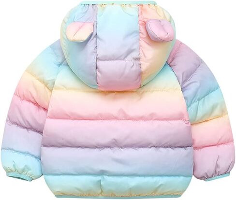Winter Down Coats for Kids Baby Boys Girls Light Puffer Padded Jacket Bear Hoods Infant Outerwear in Saudi Arabia