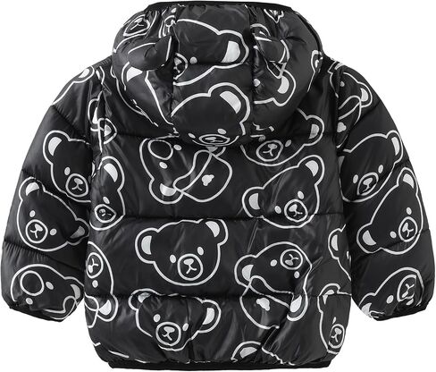 Winter Down Coats for Kids Baby Boys Girls Light Puffer Padded Jacket Bear Hoods Infant Outerwear in Saudi Arabia