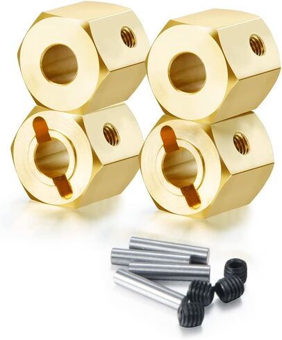 RCLions Brass Wheels Hex Hub 8mm/10mm Extension Hex Drive Adapter for Redcat GEN8 Upgrades Parts 1/10 RC Crawler Car (10mm) in Saudi Arabia