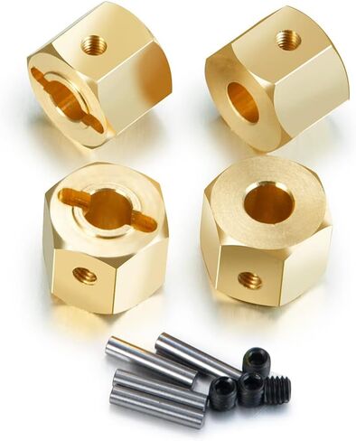 RCLions Brass Wheels Hex Hub 8mm/10mm Extension Hex Drive Adapter for Redcat GEN8 Upgrades Parts 1/10 RC Crawler Car (10mm) in Saudi Arabia