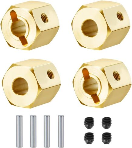 RCLions Brass Wheels Hex Hub 8mm/10mm Extension Hex Drive Adapter for Redcat GEN8 Upgrades Parts 1/10 RC Crawler Car (10mm) in Saudi Arabia