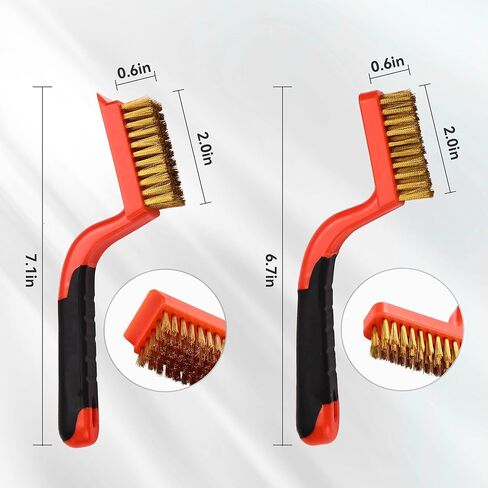 فرشاة سلكية للتنظيف من تيلاكس، 6 قطع بمقبض مطاطي مريح من النايلون والنحاس والفولاذ المقاوم للصدأ، فرشاة لحام للصدأ والطلاء والتنظيف المنزلي الثقيل والخفيف in Kuwait