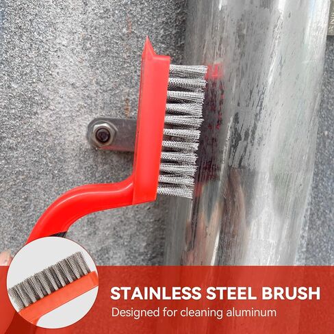 فرشاة سلكية للتنظيف من تيلاكس، 6 قطع بمقبض مطاطي مريح من النايلون والنحاس والفولاذ المقاوم للصدأ، فرشاة لحام للصدأ والطلاء والتنظيف المنزلي الثقيل والخفيف in Kuwait