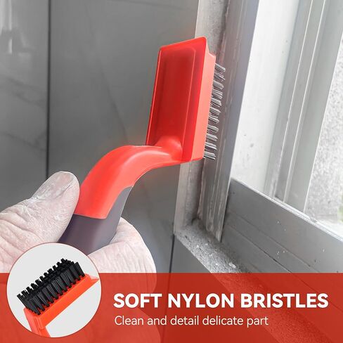 فرشاة سلكية للتنظيف من تيلاكس، 6 قطع بمقبض مطاطي مريح من النايلون والنحاس والفولاذ المقاوم للصدأ، فرشاة لحام للصدأ والطلاء والتنظيف المنزلي الثقيل والخفيف in Kuwait