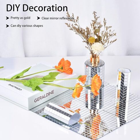 Skartgripir 10×10mm Self-Adhesive Mirrors Mosaic Tiles,Mini Mirrors Mosaic Tiles Sticker for Craft Square Glass Tiles,Disco Glass Tiles Decorations Making, 10×10mm(Gold Color,0.4Inch) in Saudi Arabia