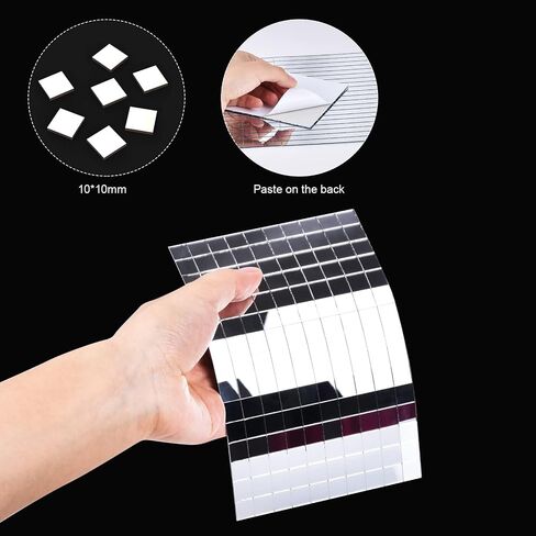 Skartgripir 10×10mm Self-Adhesive Mirrors Mosaic Tiles,Mini Mirrors Mosaic Tiles Sticker for Craft Square Glass Tiles,Disco Glass Tiles Decorations Making, 10×10mm(Gold Color,0.4Inch) in Saudi Arabia