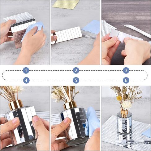 Skartgripir 10×10mm Self-Adhesive Mirrors Mosaic Tiles,Mini Mirrors Mosaic Tiles Sticker for Craft Square Glass Tiles,Disco Glass Tiles Decorations Making, 10×10mm(Gold Color,0.4Inch) in Saudi Arabia