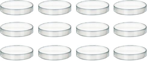 EISCO 12PK Polypropylene Petri Dishes with Lids - 95mm (3.75") Dish Diameter, 100mm (4") Lid Diameter, 13mm (0.5") Depth - Reusable in Saudi Arabia
