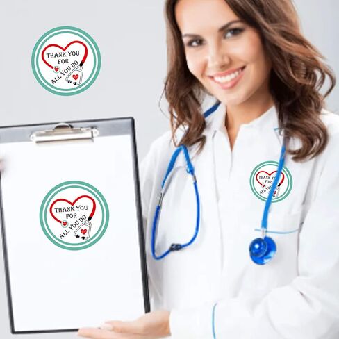 500 من العاملين في مجال الرعاية الصحية ملصقات شكرًا لك على كل ما تفعله من أجلنا ملصقات مقاس 2 بوصة لتقدير العمال الأساسيين للممرضات لبطاقات الأطباء والأظرف وختم العبوة in Saudi Arabia