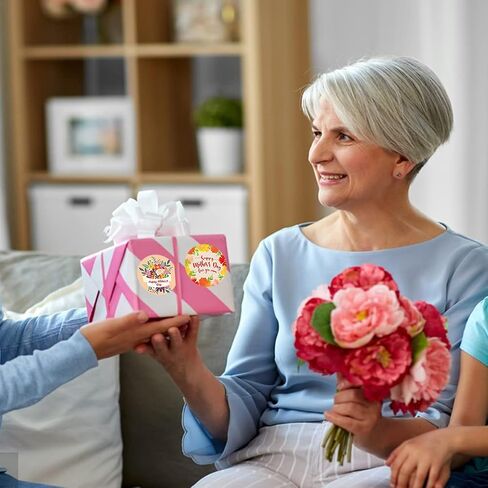 48 Pcs Happy Mother's Day Stickers Mother Gift Stickers 2" Pink I Love You Mom Self Adhesive Stickers Present Decals for Mother's Day Cards Envelopes Seals Flowers and Gifts Wrapping Decoration (B) in Saudi Arabia