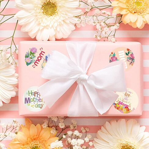48 Pcs Happy Mother's Day Stickers Mother Gift Stickers 2" Pink I Love You Mom Self Adhesive Stickers Present Decals for Mother's Day Cards Envelopes Seals Flowers and Gifts Wrapping Decoration (B) in Saudi Arabia