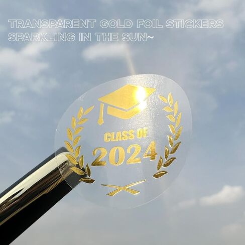 120 x Graduation Stickers 2024, Transparent Gold Foil Stickers, Class of 2024 Stickers, Graduation Stickers for Envelopes, Graduation Envelope Seals 2024, Congratulations Graduates Graduation (1.6") in Saudi Arabia