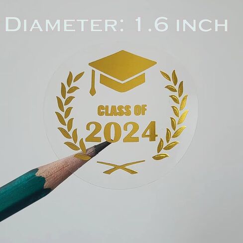 120 x Graduation Stickers 2024, Transparent Gold Foil Stickers, Class of 2024 Stickers, Graduation Stickers for Envelopes, Graduation Envelope Seals 2024, Congratulations Graduates Graduation (1.6") in Saudi Arabia