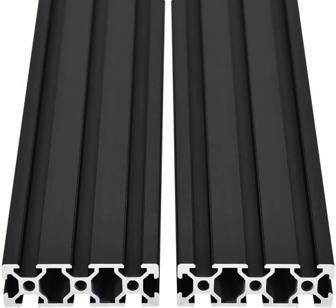 2PCS 20 Series T Slot 2060 Aluminum Extrusion Profile 39.4'',European Standard Anodized Linear Rail for 3D Printer Parts and CNC DIY 1000mm Black(39.4inch) in Saudi Arabia