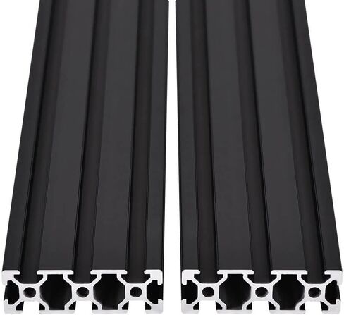 2PCS 20 Series T Slot 2060 Aluminum Extrusion Profile 39.4'',European Standard Anodized Linear Rail for 3D Printer Parts and CNC DIY 1000mm Black(39.4inch) in Saudi Arabia