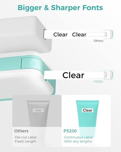 Vixic P3200 Label Maker Machine with Tapes, Bluetooth Wireless Portable Labeler, Label Printer with Multiple Symbol Template Types for Labeling, for 6-12mm 1/4'-1/2' Tapes,for Home School Office in Saudi Arabia