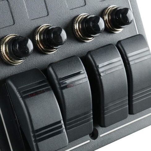 Amarine Made 4 Gang Aluminium LED Rocker & Circuit Breaker لوحة تبديل RV للقوارب البحرية المقاومة للماء in Saudi Arabia