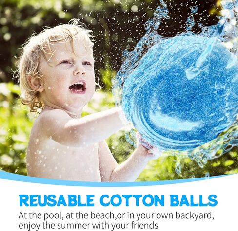 MHOYMP 60PCS Reusable Water Balls，Water Soaker Balls for Outdoor Toys and Games，Water Bomb Splash Balls, Water Toys for Summer Fun Outdoor Play Backyard Pool Trampoline Beach Game in Kuwait