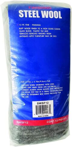 Robtec صوف فولاذي - عبوتان (12 قطعة في العبوة) صوف فولاذي ناعم - وسادات صوف فولاذي متينة وطويلة الأمد من الدرجة #0000 - مثالية لتنظيف المعادن والزجاج والنوافذ بدون منظفات سائلة in Kuwait