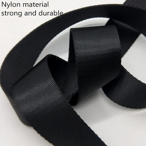 Flat Nylon Webbing Strap, 1 Roll 10 Yards 1.5 Inch Wide Polypropylene Heavy Straps for Bags, Canoe Seat, Slings, Outdoor Climbing and DIY Making Luggage Strap, Pet Collar, Backpack Repairing (Black) in Saudi Arabia
