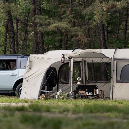 IDOOGEN Mobility A SUV Car Tent with Awning Shade Camping Car Tent, Waterproof,Sun Shelter, Tailgate Tent (A3, Brown) in Saudi Arabia