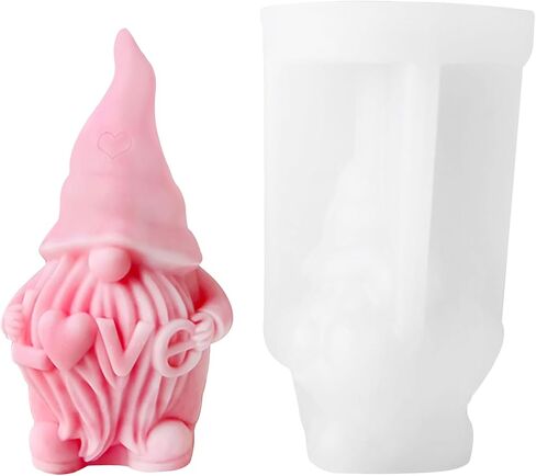 Valentine's Day Candle Mold for Candle Making, 3D Silicone Mold for Resin Casting DIY Plaster Polymer Clay Home Decoration (Gnome) in Saudi Arabia