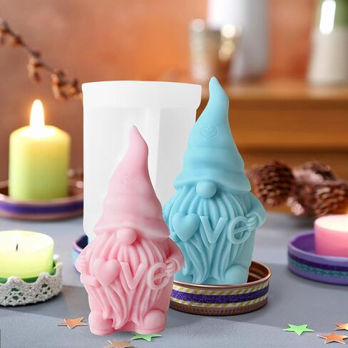 Valentine's Day Candle Mold for Candle Making, 3D Silicone Mold for Resin Casting DIY Plaster Polymer Clay Home Decoration (Gnome) in Saudi Arabia