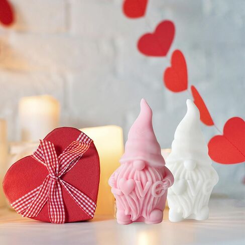 Valentine's Day Candle Mold for Candle Making, 3D Silicone Mold for Resin Casting DIY Plaster Polymer Clay Home Decoration (Gnome) in Saudi Arabia