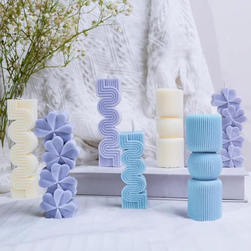 6 قطع من قوالب الشموع من TBWIND لصنع الشموع للبالغين والأطفال، قالب سيليكون على شكل قلب ثلاثي الأبعاد لشمع الصويا، مستلزمات صنع الشموع للمبتدئين، هدية حرفية مثالية للنساء in Kuwait