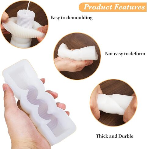 6 قطع من قوالب الشموع من TBWIND لصنع الشموع للبالغين والأطفال، قالب سيليكون على شكل قلب ثلاثي الأبعاد لشمع الصويا، مستلزمات صنع الشموع للمبتدئين، هدية حرفية مثالية للنساء in Kuwait