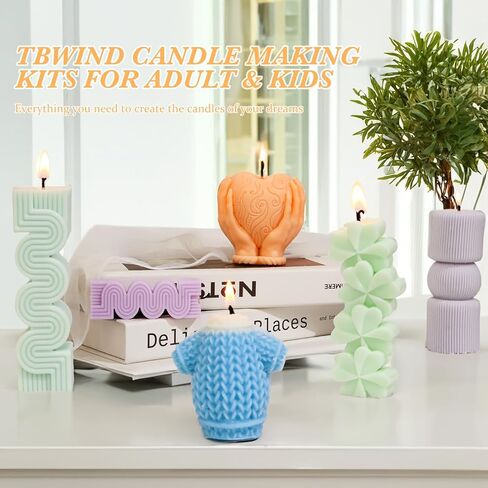 6 قطع من قوالب الشموع من TBWIND لصنع الشموع للبالغين والأطفال، قالب سيليكون على شكل قلب ثلاثي الأبعاد لشمع الصويا، مستلزمات صنع الشموع للمبتدئين، هدية حرفية مثالية للنساء in Kuwait