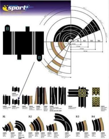 Scalextric C8200 Track Quarter Straight 3.25 inches in Saudi Arabia
