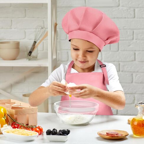 مجموعة مريلة للأطفال وقبعة الشيف من بوبوني، مريلة فنية للأطفال قابلة للتعديل مع جيبين وقبعة الشيف للأطفال الصغار ومريلة للطهي والخبز (أسود) in Kuwait