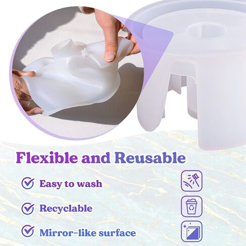 LET'S RESIN Paper Towel Holder Resin Molds, Countertop Paper Towel Stand Epoxy Resin Molds for Kitchen Bathroom, One-Handed Tear Paper Towel Holder Silicone Molds for Epoxy Resin, Standard Size Rolls in Saudi Arabia
