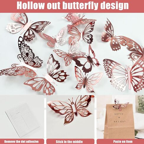 Floral Bouquet Corsages Wrapping Paper, 40 Sheets Flower Wrapping Paper 48 Gold 3D Butterfly Wall Decor and 100 Pcs Bouquet Wedding Corsages Pins for Christmas Valentine's Day Flower Shop DIY Craft in Saudi Arabia