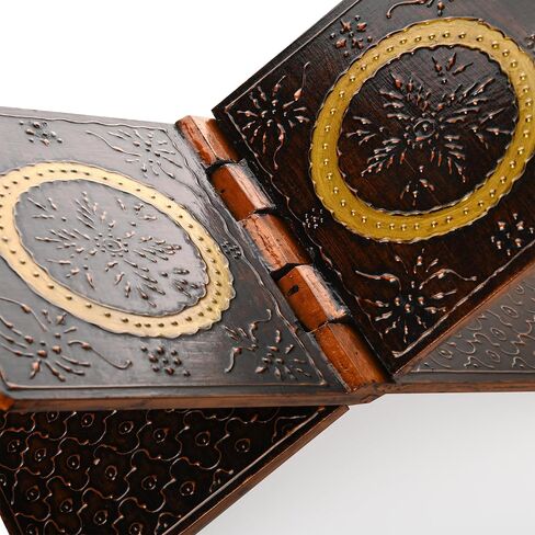Handmade Wooden Holy Book Stand Brown Handcrafted Indian Traditional Book Rest for Religious Prayer Books and Gifting (Design-1) in Saudi Arabia