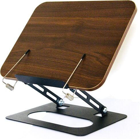 حامل كتب Moocervi للقراءة، حامل كتب وصفات قابل للطي مع مقاطع صفحة مرنة لنتائج الموسيقى والوصفات والكمبيوتر اللوحي. حامل كتب خشبي وأسود، حامل كتب حديث in Kuwait