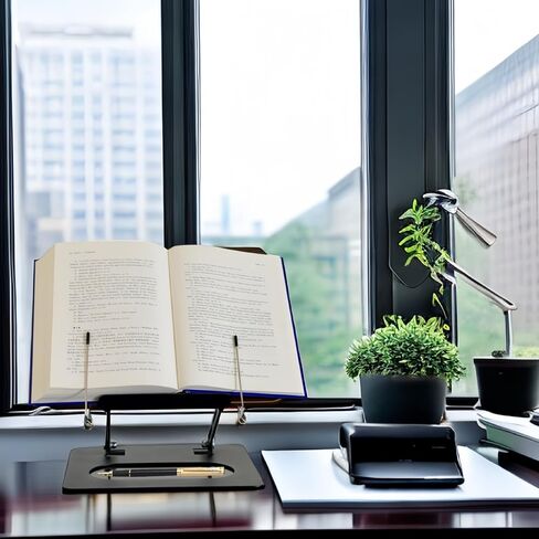 حامل كتب Moocervi للقراءة، حامل كتب وصفات قابل للطي مع مقاطع صفحة مرنة لنتائج الموسيقى والوصفات والكمبيوتر اللوحي. حامل كتب خشبي وأسود، حامل كتب حديث in Kuwait